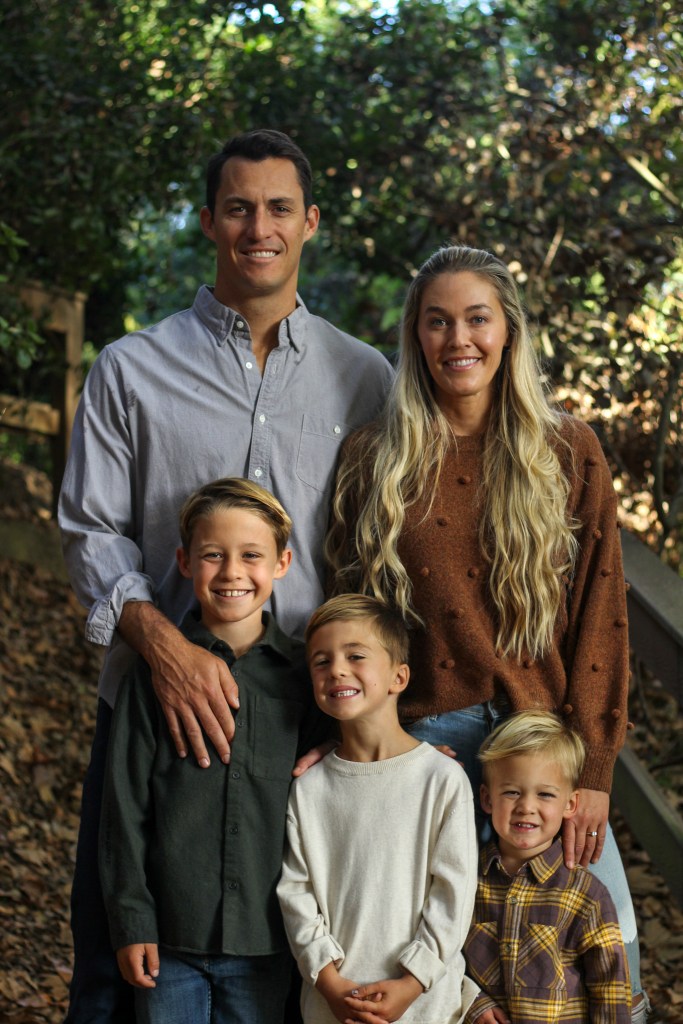 Family photo of five.